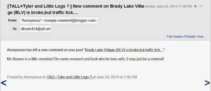 Looks like Brady Lake Village cop Tyler McClamroch aka Tyler McBeaver has a life style problem ?