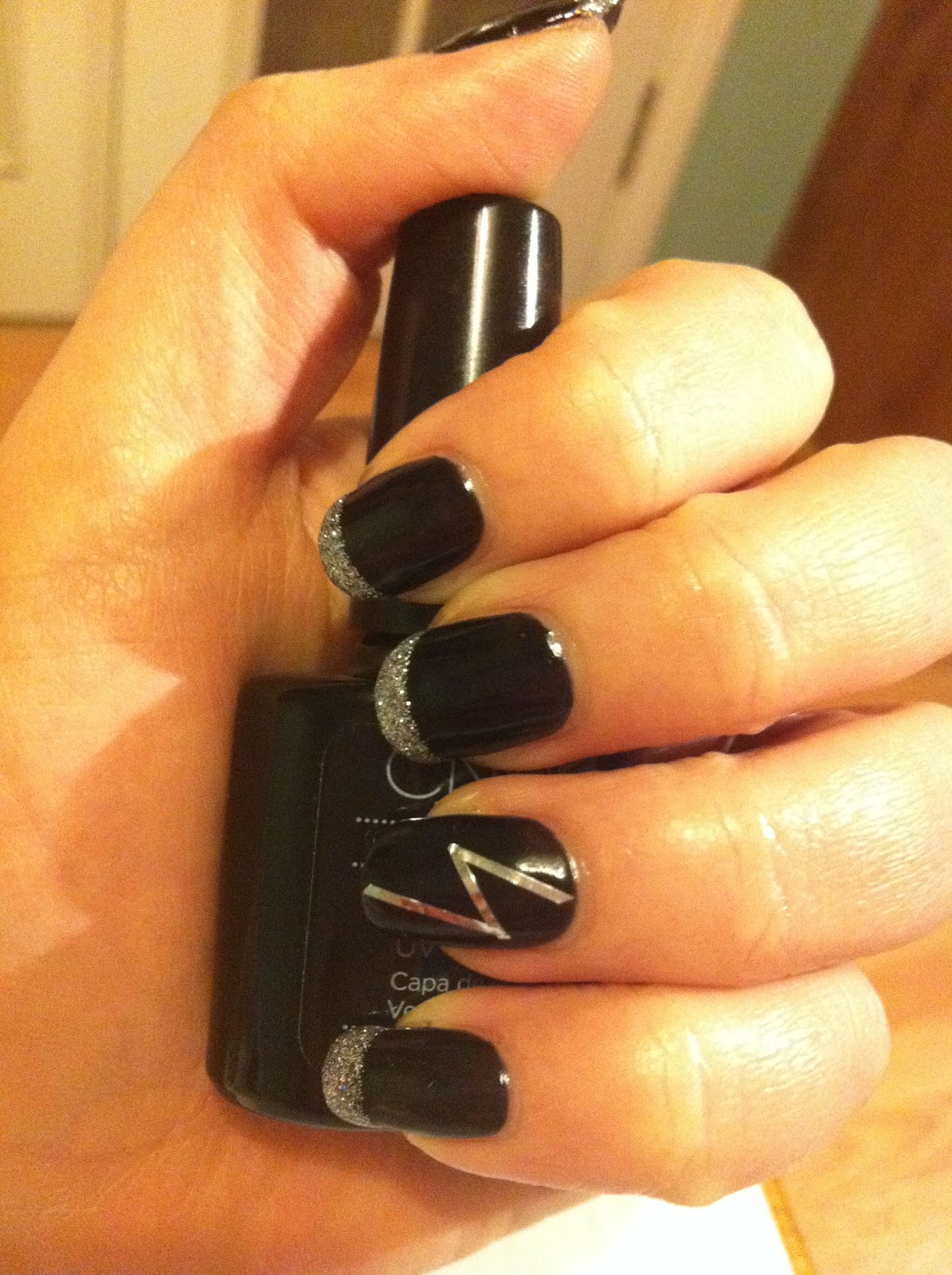 Brush up and Polish up! CND Shellac Blackpool with Glitter Tips & Foil