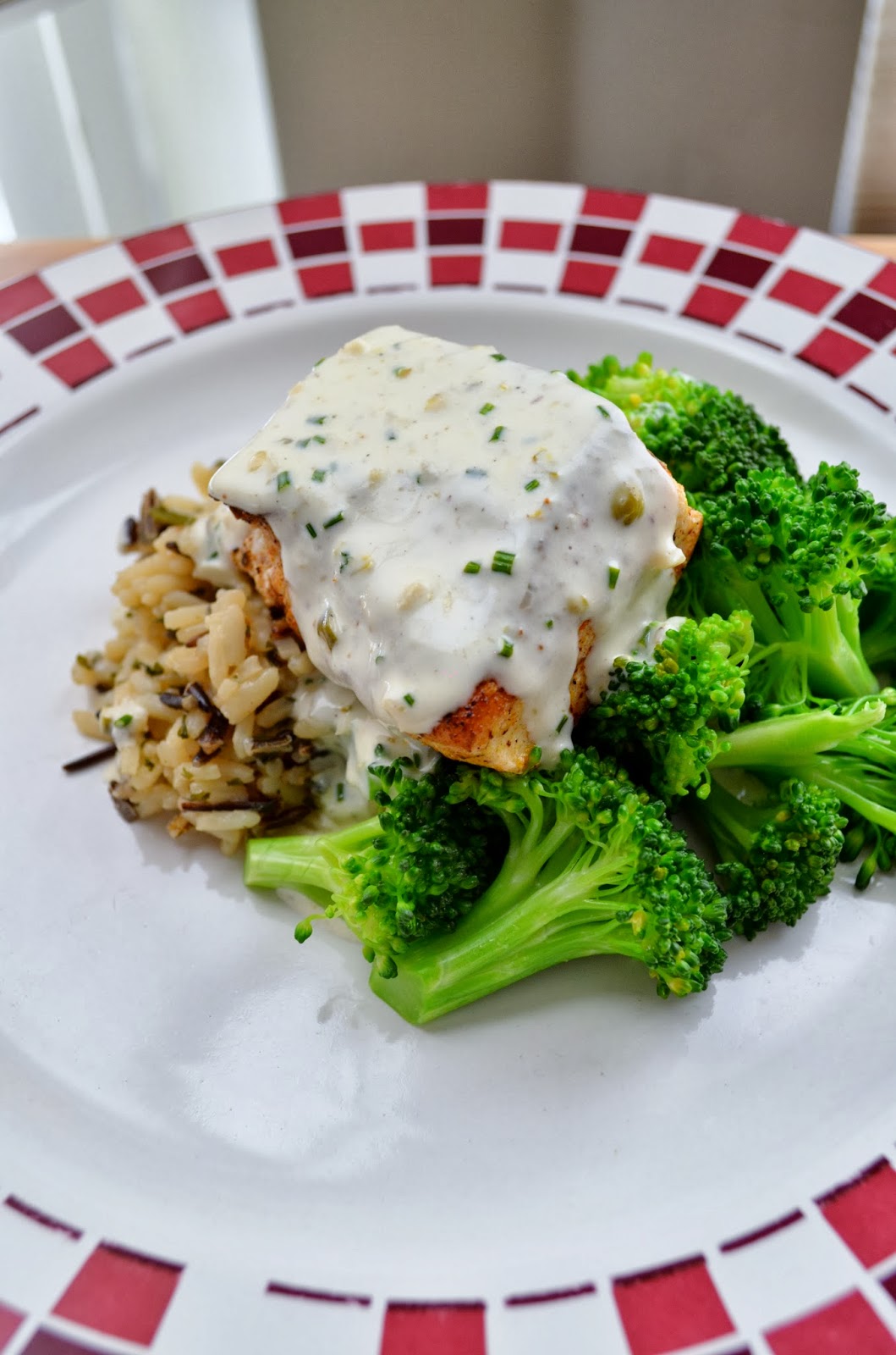 Basil PanSautéed Halibut with CaperChive Cream Sauce