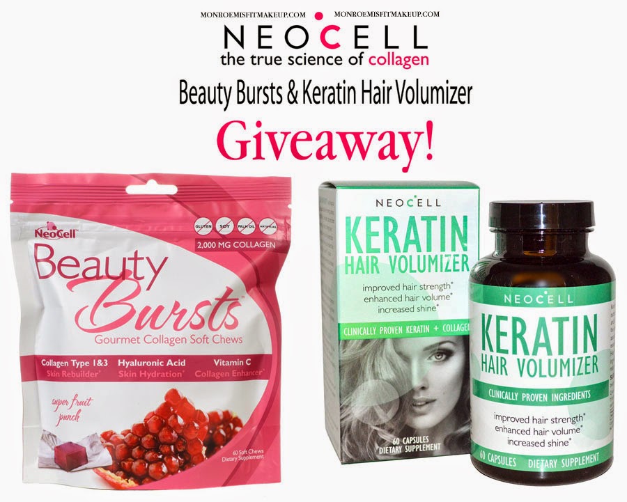 Monroe Misfit Makeup Beauty Blog Neocell Beauty Bursts Keratin Hair Volumizer Review Giveaway