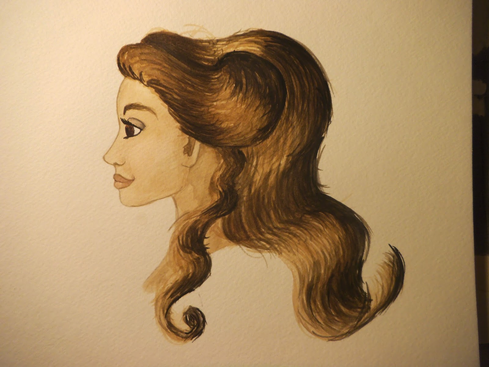 Paper Doll School Painting Wavy/Curly Hair in Watercolors