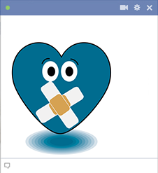 Bandaged mouth Muted heart sticker FB