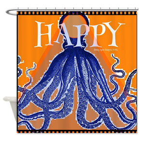 Too Happy Octopus Shower Curtain