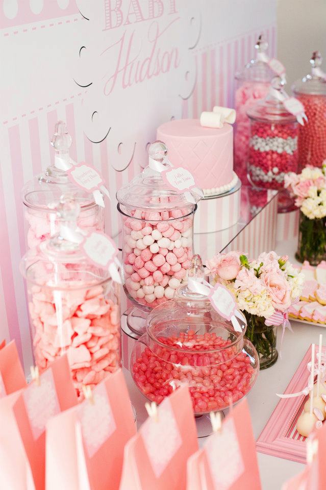 Little Big Company The Blog Pink and White Baby Shower by Life is Sweet Candy Buffets
