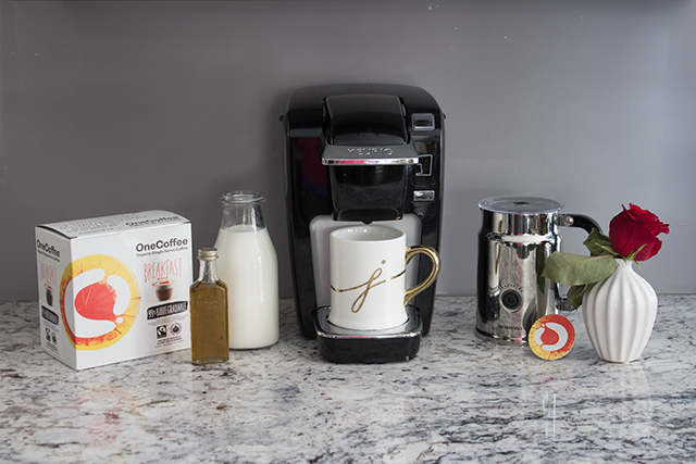 Ingredients for making an organic vanilla bean coffee with OneCoffee Keurig pods. Ingredients for making an organic vanilla bean coffee with OneCoffee Keurig pods.