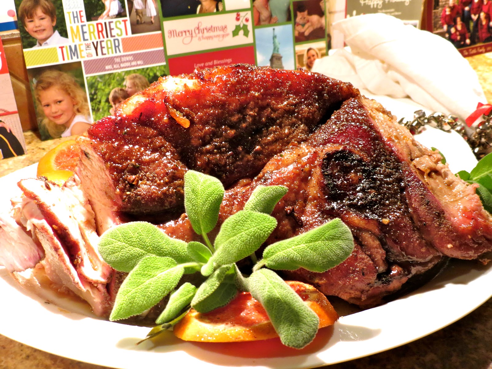 The Bee Cave Kitchen Fresh Smoked Ham on the Big Green Egg with Apple