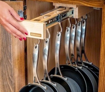 DIY Kitchen Storage Glideware Pull-out for Pots and Pans