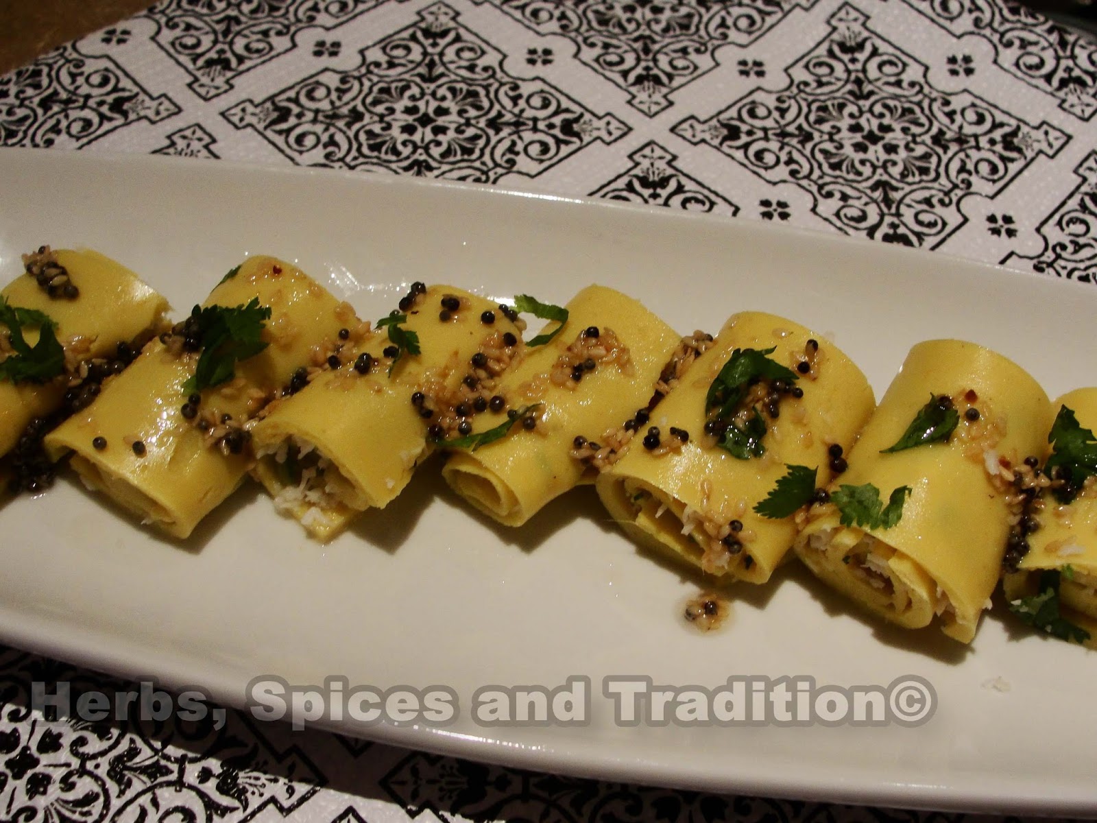 Herbs, Spices and Tradition CHICKPEAS FLOUR ROLL/ GUJARATI KHANDVI