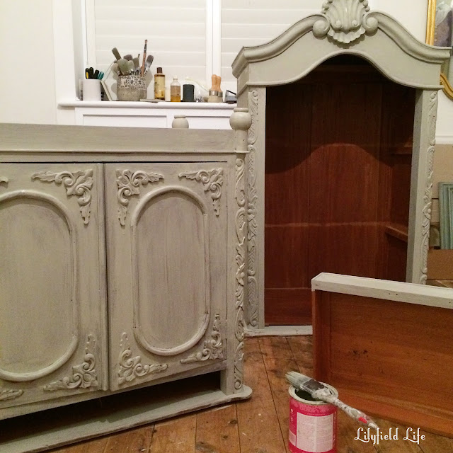 before and after; hand painted French cabinet by Lilyfield Life