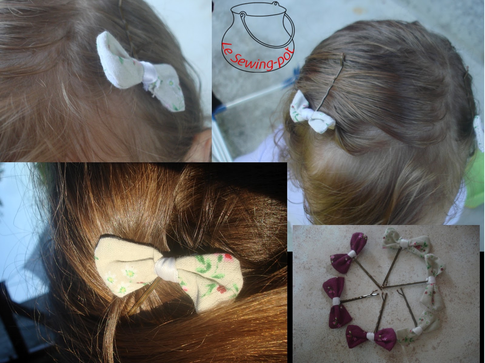 Le sewingpot Barrettes à noeud tuto/Bow hairpins tutorial