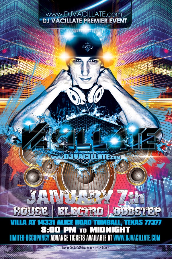 DJ Vacillate Logo Design And Flyer Design Frontside DJ Vacillate Logo Design And Flyer Design Frontside