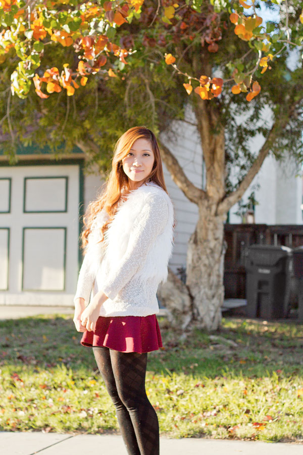 Outfit : Warm White & Maroon Christmas