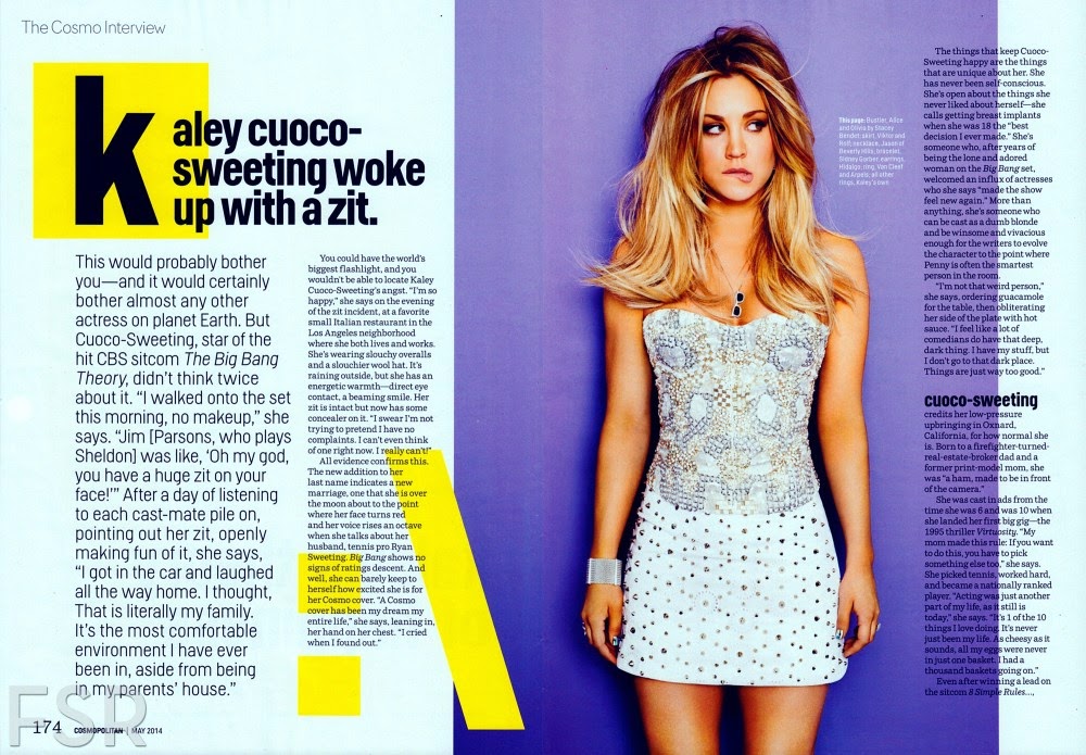 Magazines - The Charmer Pages : Kaley Cuoco For Cosmopolitan Magazine
