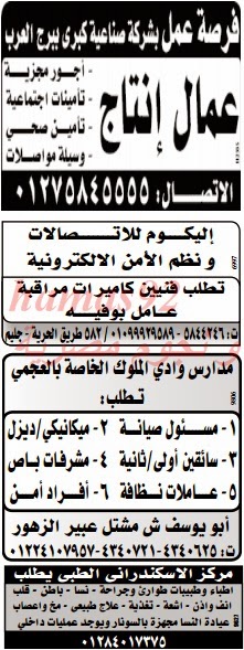 وظائف خالية من جريدة الوسيط الاسكندرية السبت 07-12-2013 %D9%88+%D8%B3+%D8%B3+1