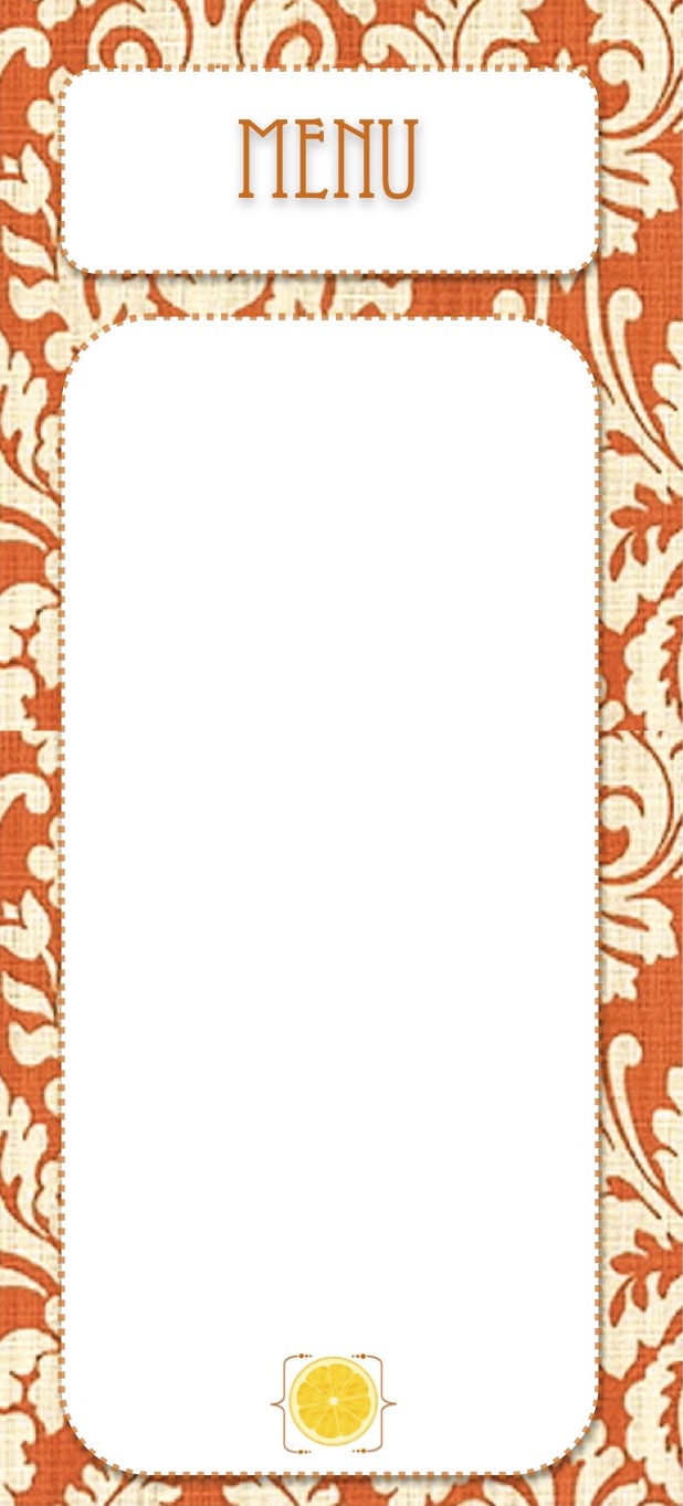printable blank menu