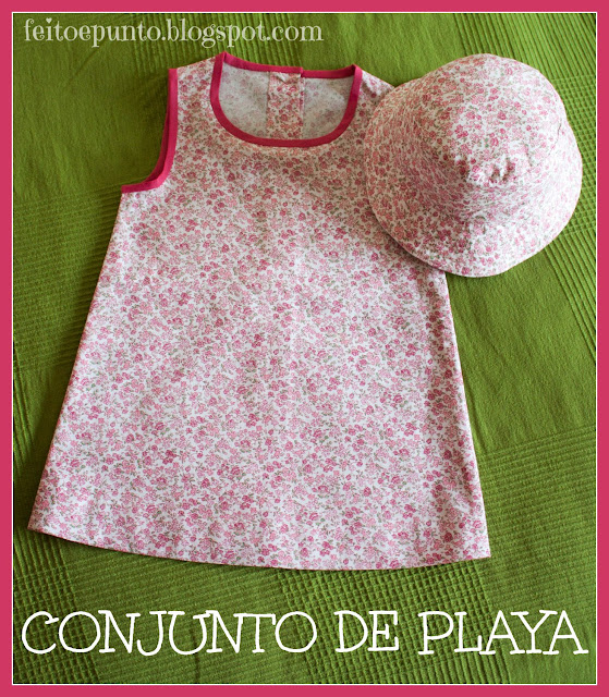 Conjunto de playa: vestido y gorro