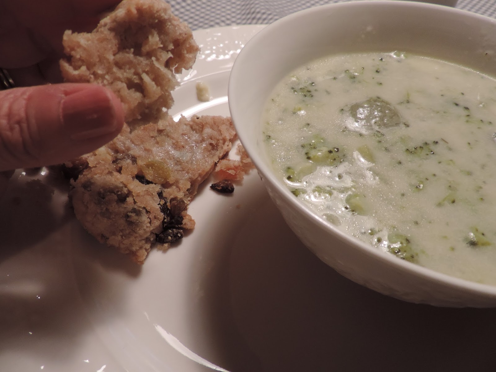 Beatrice Euphemie Whole Wheat Scones with Broccoli Cheese Soup
