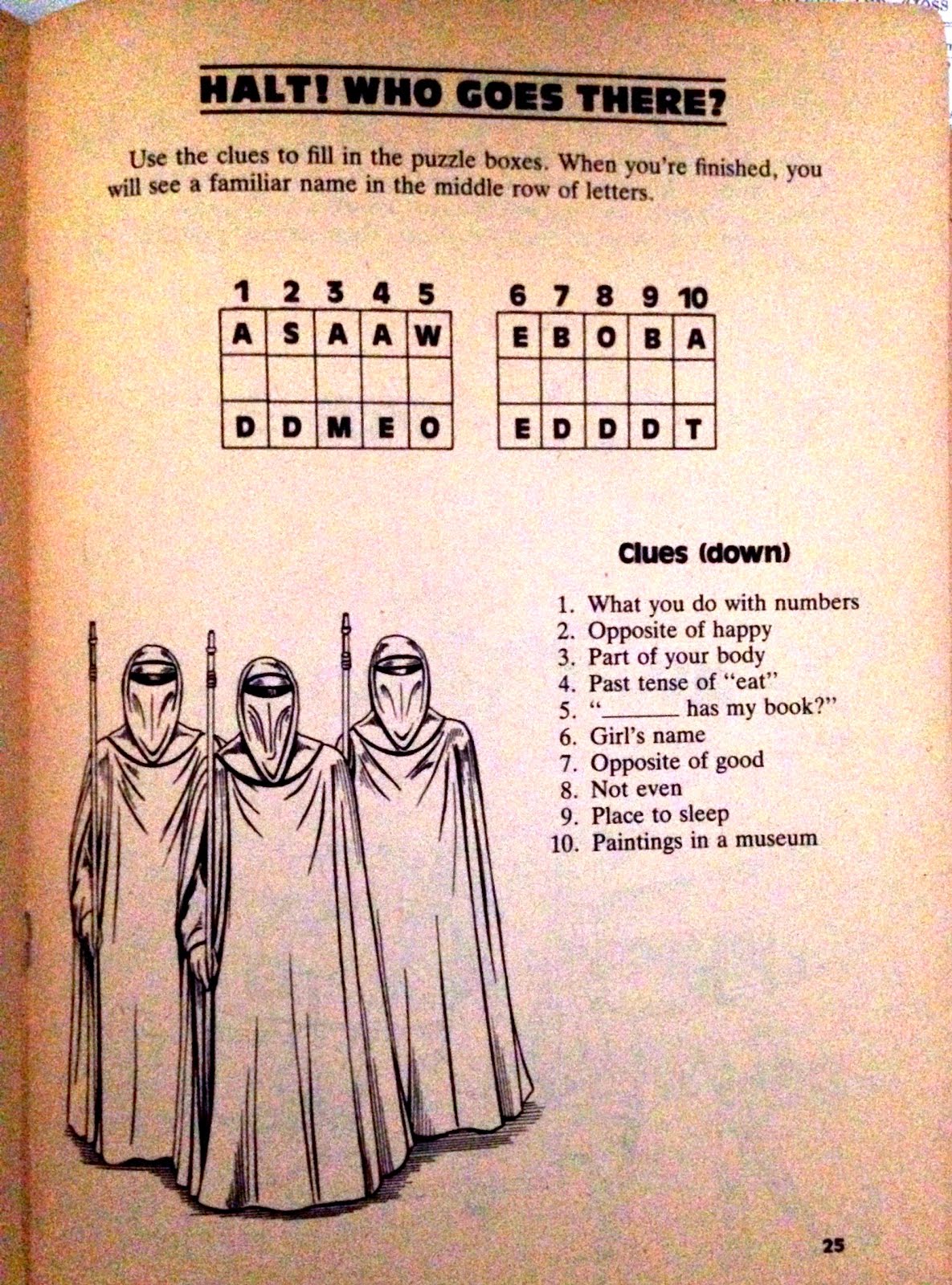 Return of the Jedi puzzle page "Halt! Who Goes There?"