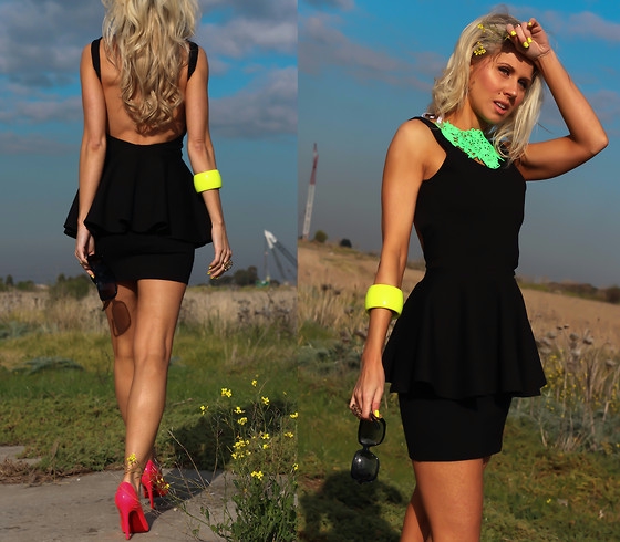Black dress neon accessories pictures Black dress neon accessories pictures