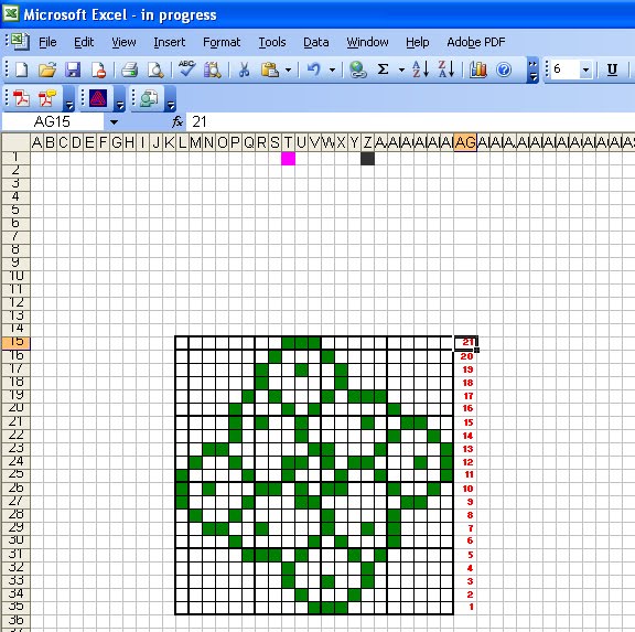 LiaKnits How to Make a Knitting Chart in Excel