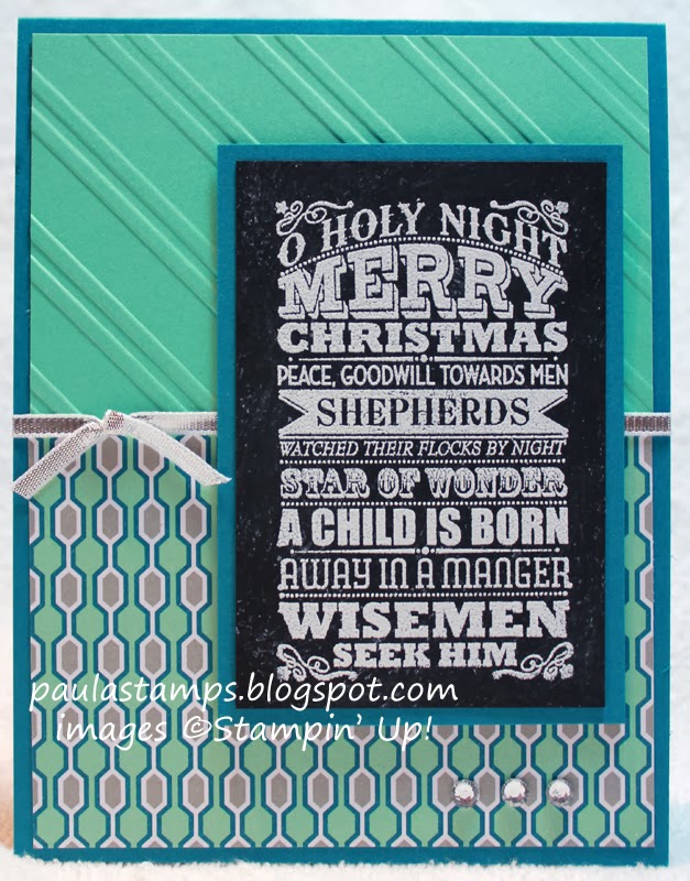 Stampin' with Paula O Holy Night Chalk Board Card