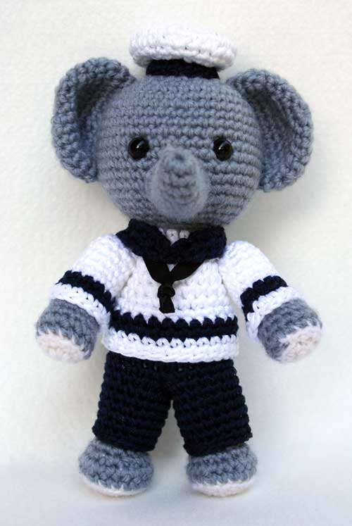 Elefante marinaio amigurumi