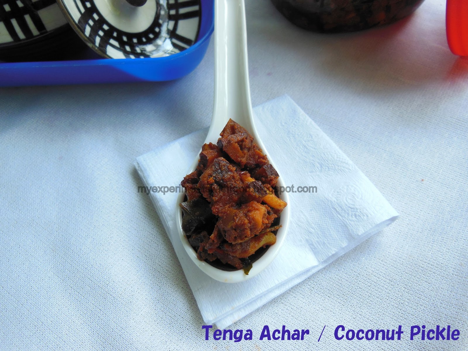 My Experiments With Food Tenga Achar / Coconut Pickle