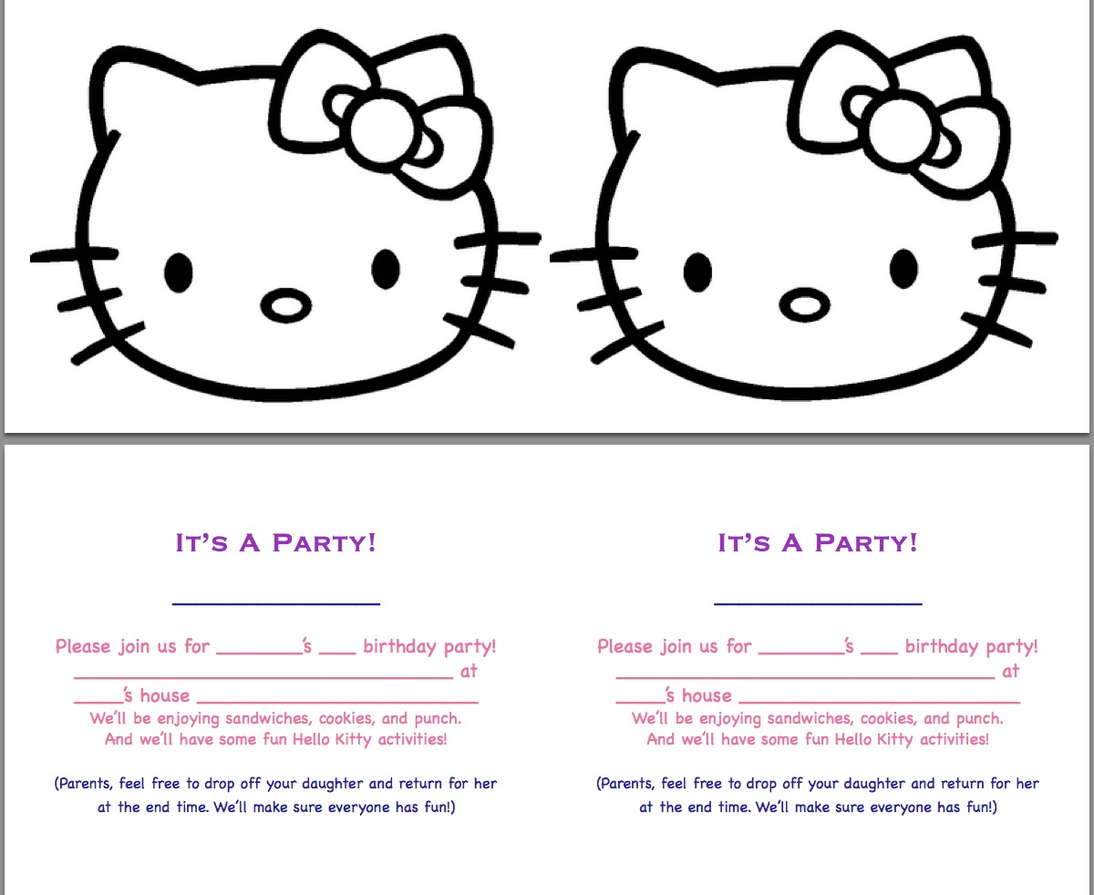 hello kitty invitations free download