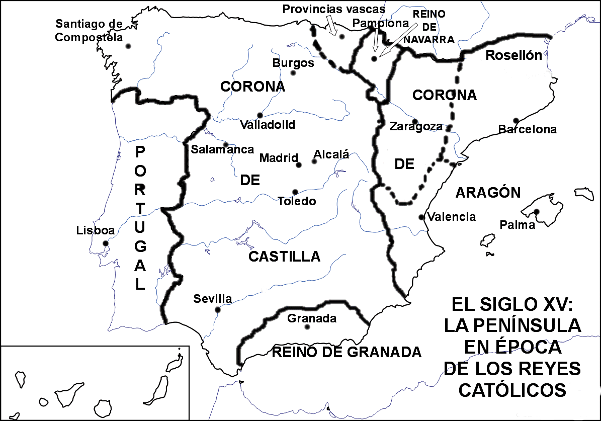 Mapa ilustrado de España para colorear