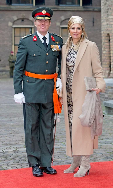 King Willem-Alexander and Queen Maxima of The Netherlands attend the ceremony of the Military Willems-Orde to Majoor Gijs Tuinman