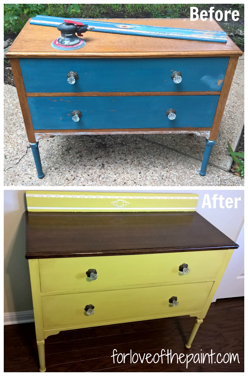 For Love Of The Paint Before And After Antique Lowboy Chest Of