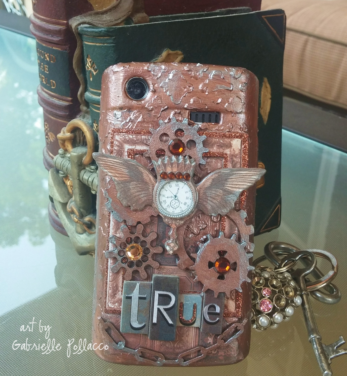 Such a Pretty Mess Mixed Media Revamped Phone Cover {Bo Bunny Penny