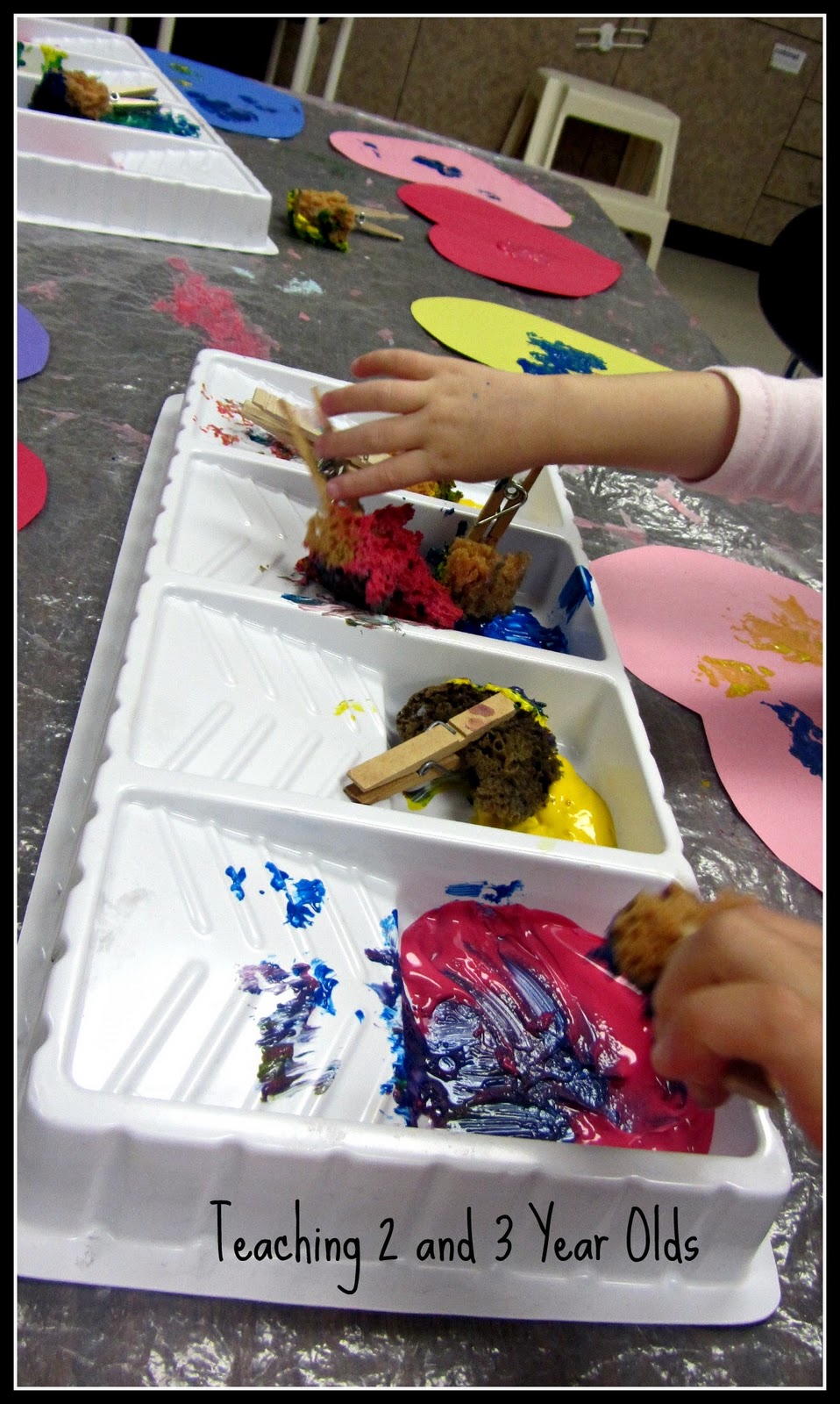 Painting With Clothespins and Natural Sponges