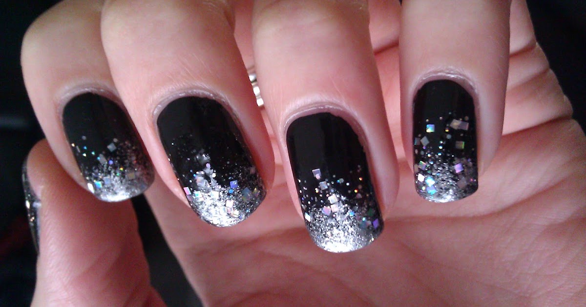CRYSTAL CASTLE UK Beauty and Lifestyle Blog Black Glitter Nails