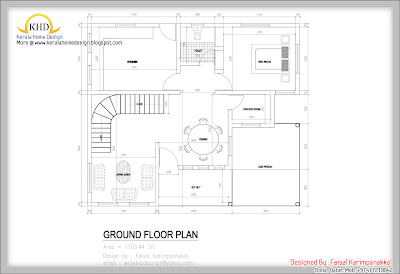 Home plan and elevation - 184 Square Meter (1983 Sq.Ft) - Ground Floor Plan - November 2011