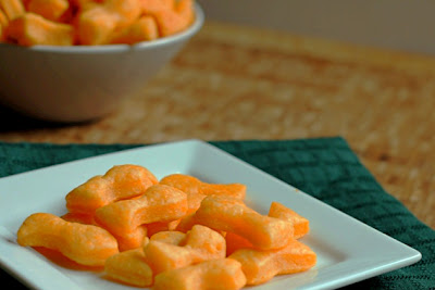 Homemade Goldfish Crackers on a plate