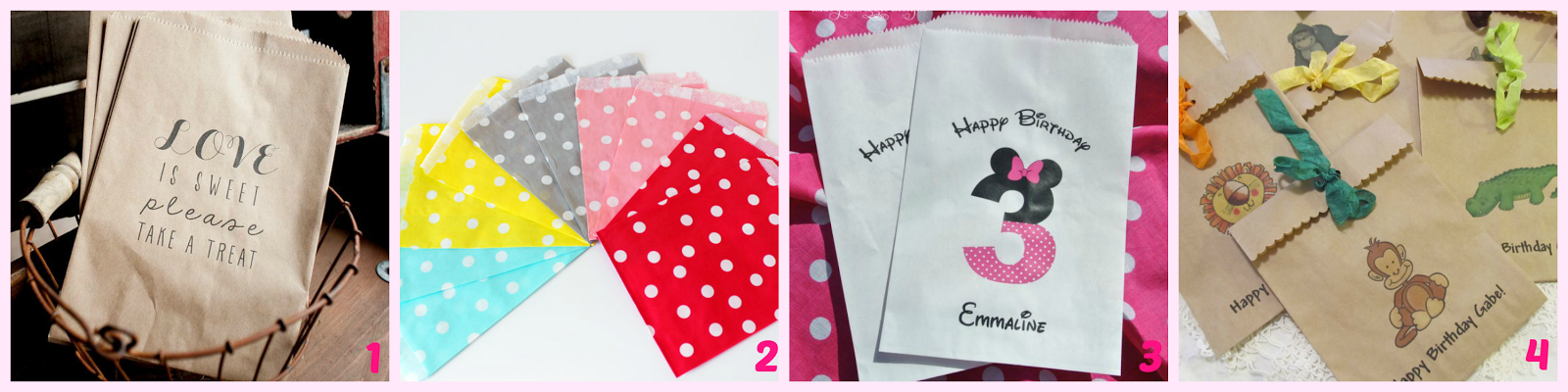 Mesa Dulce Candy Bar Bolsas Papel personalizadas