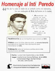 Hoy: Acto de Homenaje al Inti (Lunes 9 de Septiembre, 19:00 en Auditorio de Ciencias Politicas-UMSS