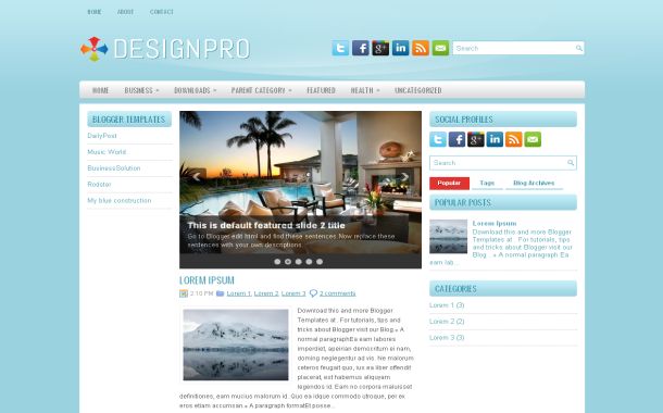 Light Blue Business Free Blogger Theme Template Light Blue Business Free Blogger Theme Template