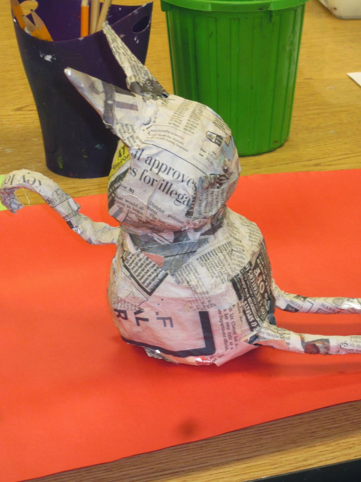 Lines, Dots, and Doodles Paper Mache Cats, 5th Grade