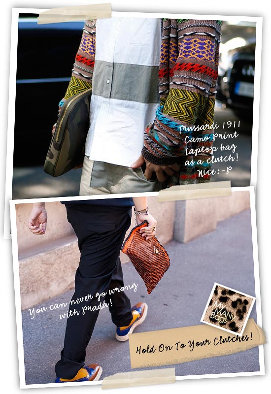Tommy Ton's Street Style: Milan  Men clutch bag, Tommy ton street style, Man  clutch