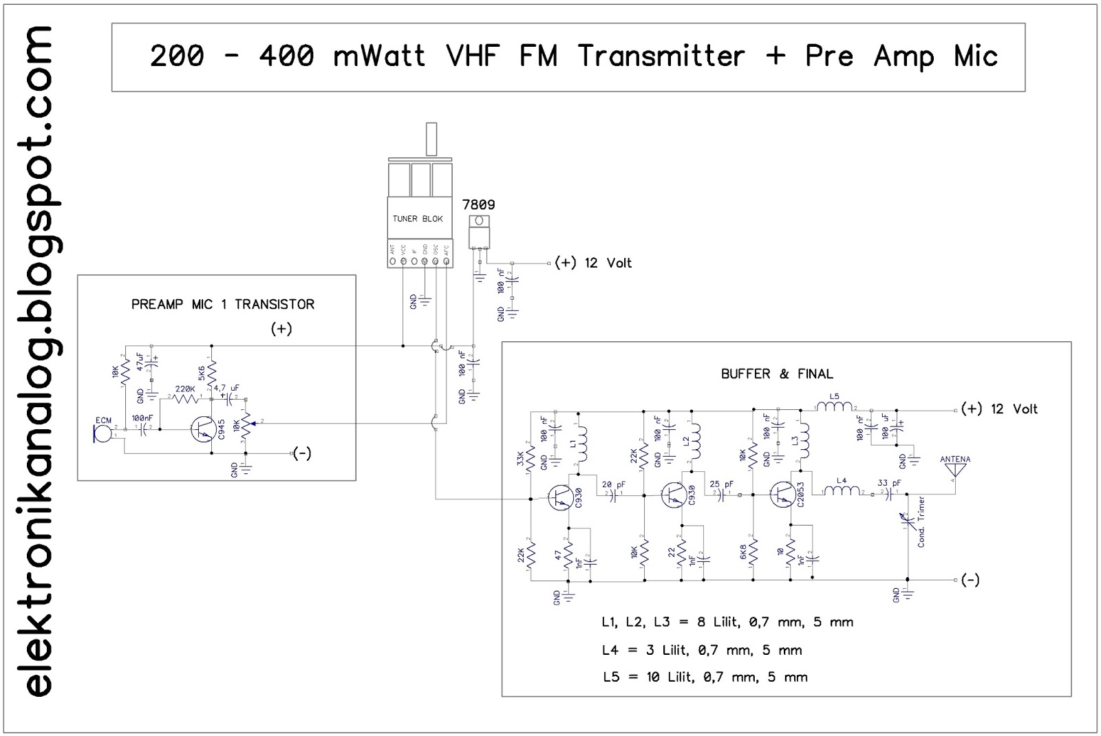 Elektronika Analog 200 400 MWatt VHF FM Transmitter