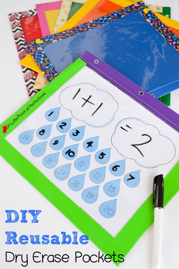 DIY Reusable Dry Erase Pockets A Little Pinch of Perfect