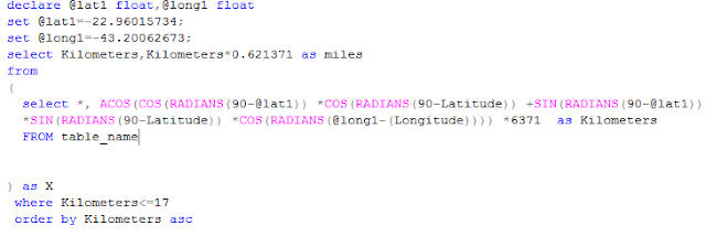 SDET Blog In Seattle A Basic SQL Query To Validate The Distance Via Two Latitude Longitude Points