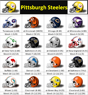 Pittsburgh Steelers 2013 Helmet Schedule