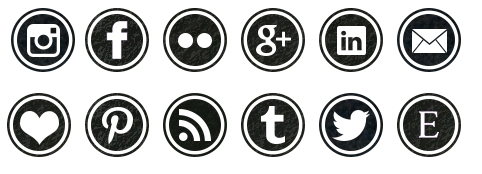 social media icons vector black and white