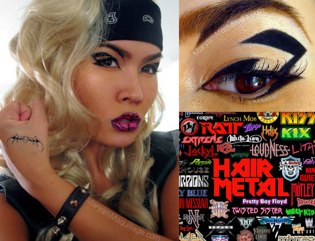 Behind the blonde wig and tattooed hot tiger lips is moi Maryam Maquillage