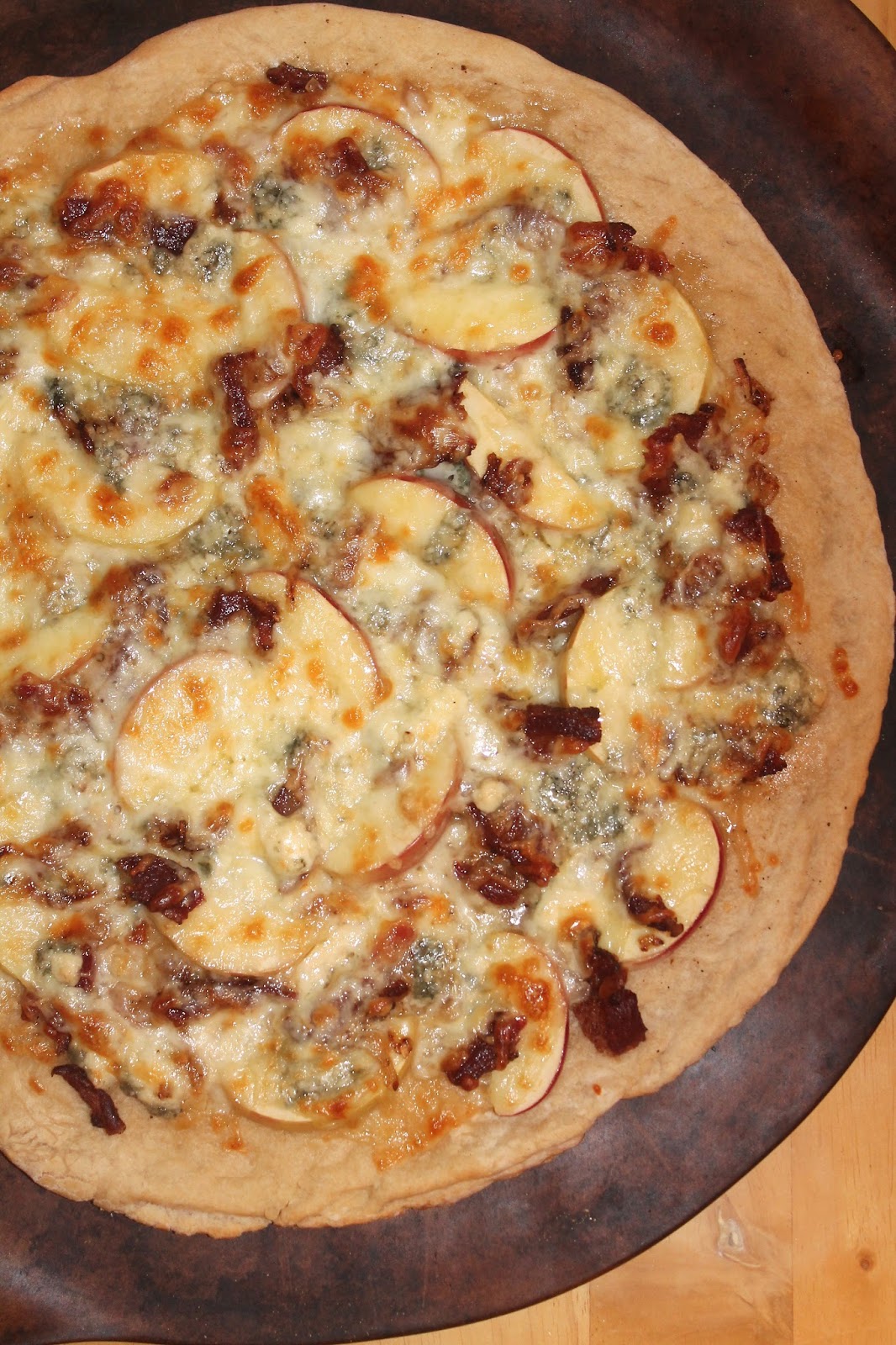 Savory Moments Threecheese apple and bacon pizza