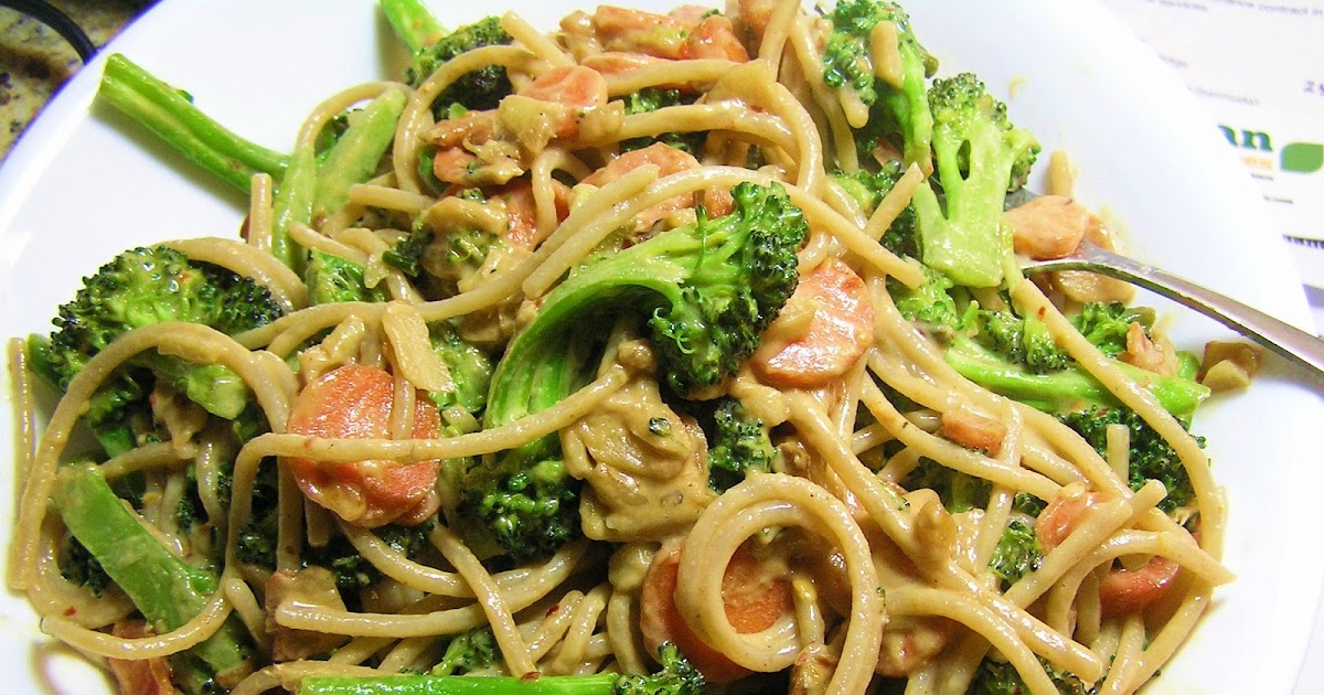 The Melting Pot Brown Rice Noodles with Broccoli and Tahini Sauce