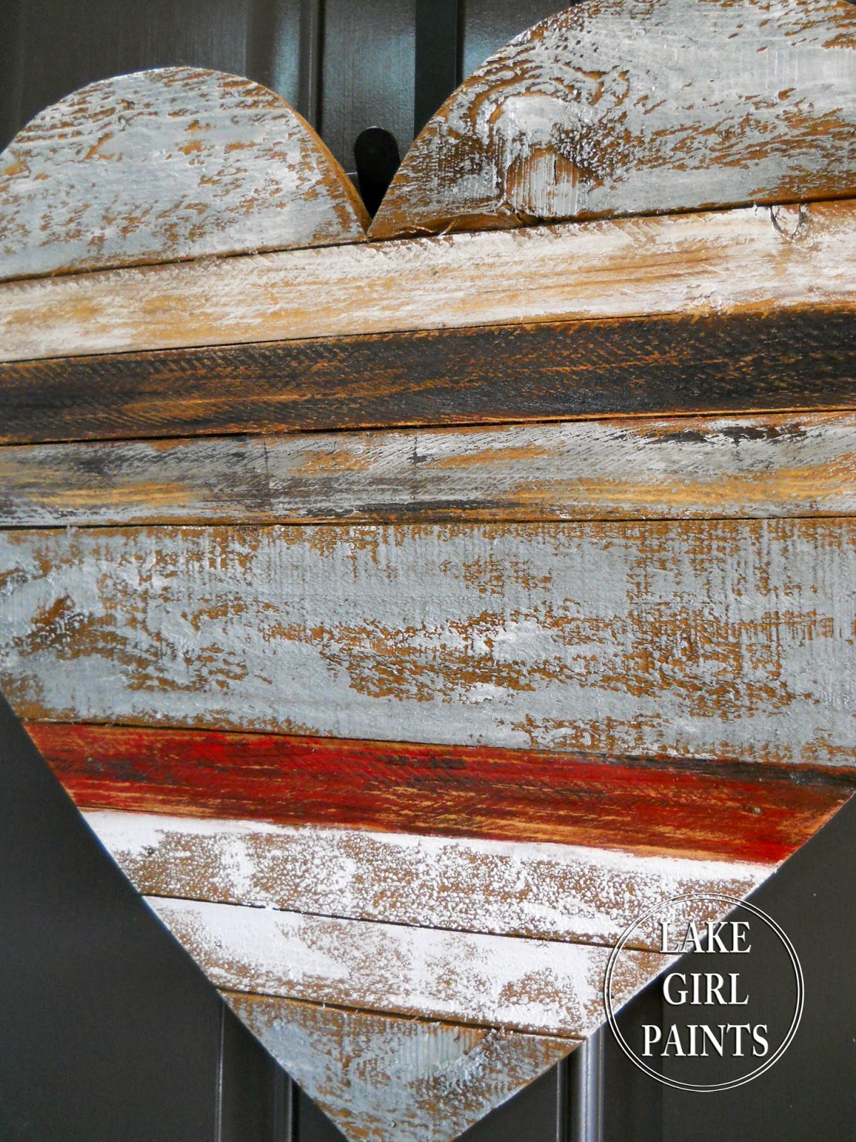 Lake Girl Paints Wood Scrap Heart Hanging